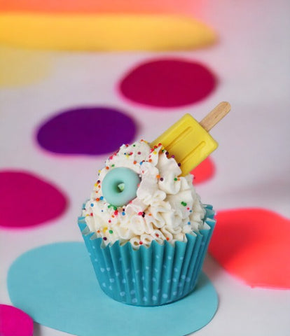 Blue Sprinkle Cupcake Soap