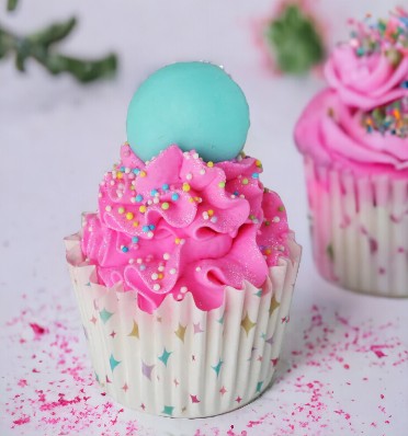Pink sprinkle Cupcake Soap